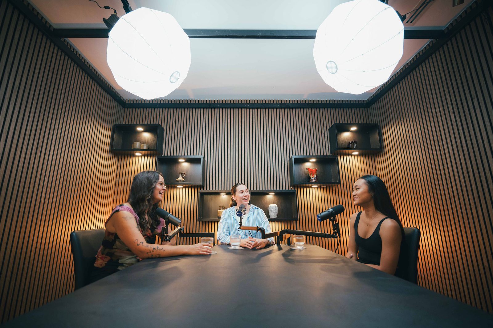 Podcast being recorded in the Podwave studio